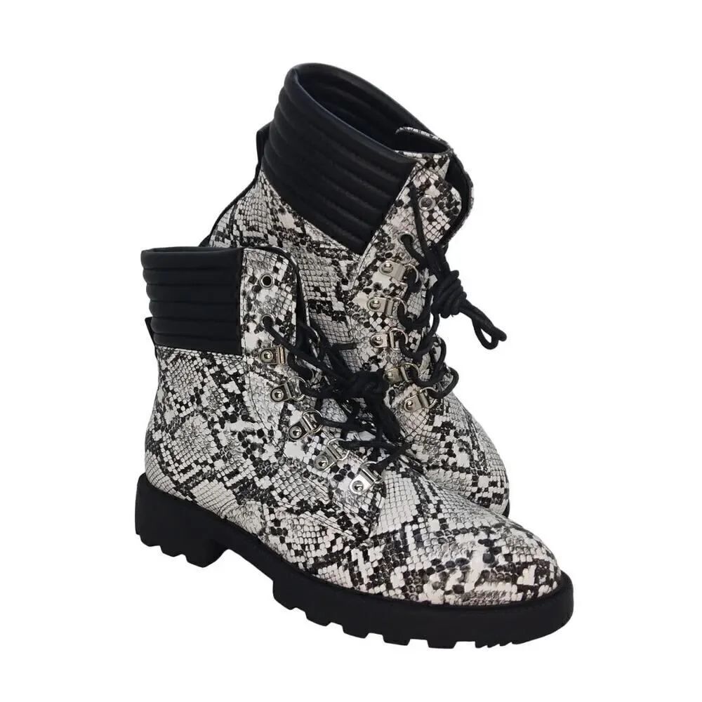 Just Fab Claudine Womens NEW w/Box Natural Snake Booties - sz. 6 1/2